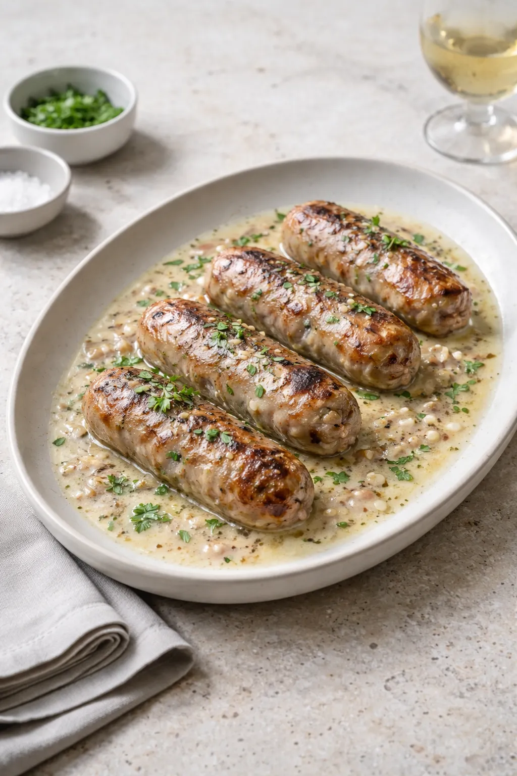 Andouillette au vin blanc et à l'échalote