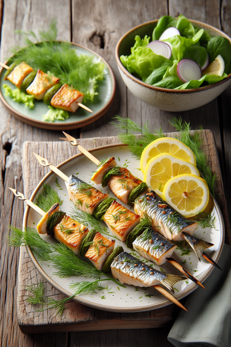Brochettes de poisson à l'aneth