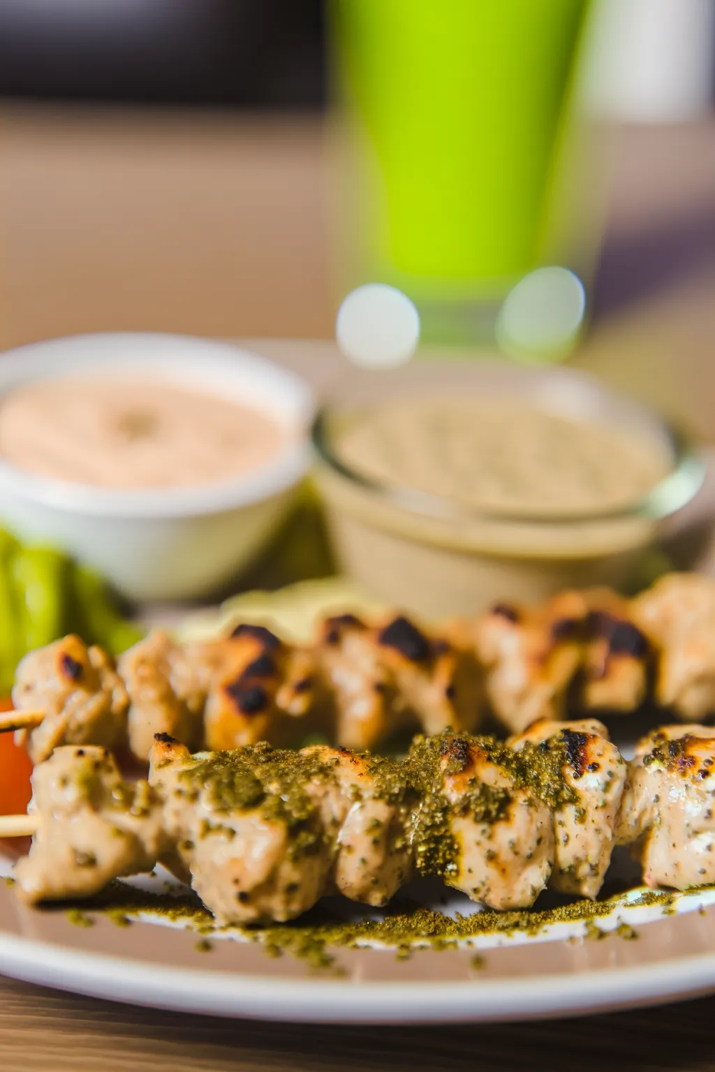 Brochettes de poulet au zaatar et sauce tahini