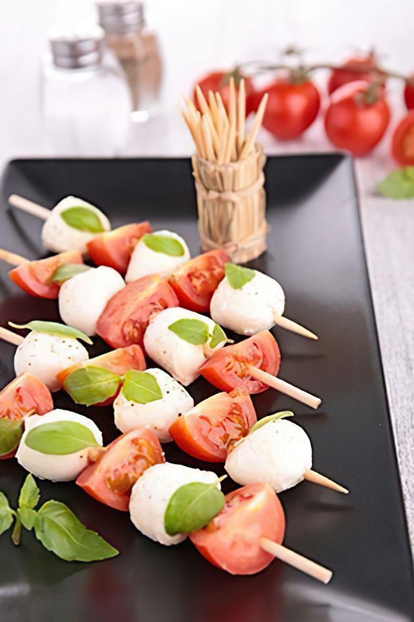 Brochettes tomates mozzarella