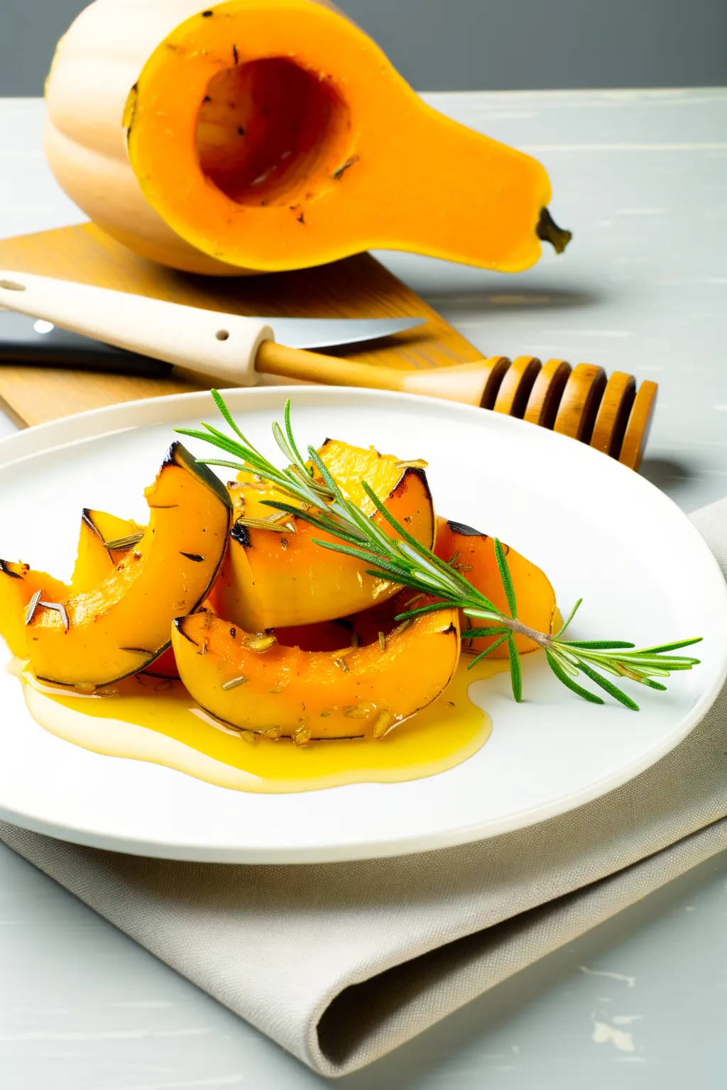 Butternut rôtie au miel et romarin