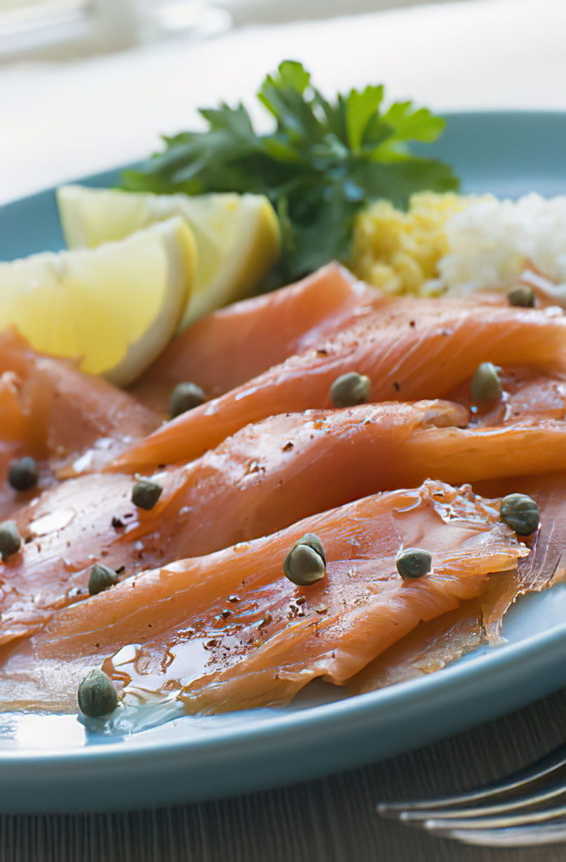 Carpaccio de saumon aux câpres