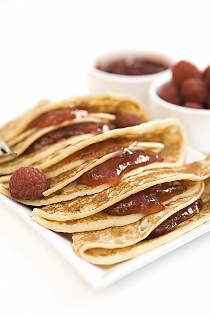 Crêpes à la confiture de framboise
