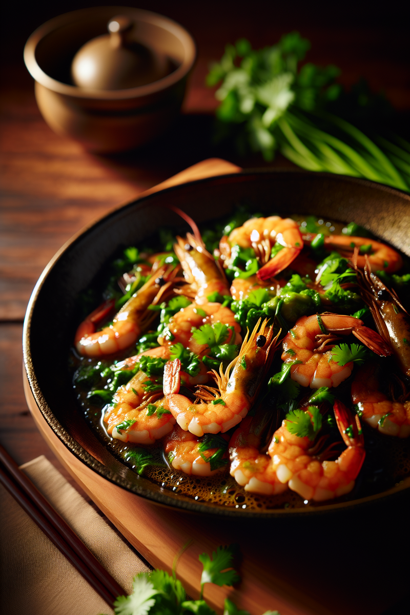 Crevettes poêlées à la coriandre