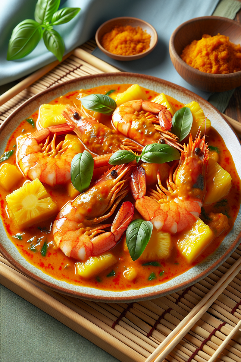Curry de crevettes à l'ananas