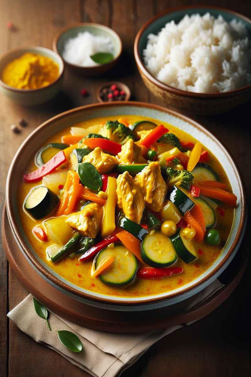 Curry Jaune de Poulet et de Légumes