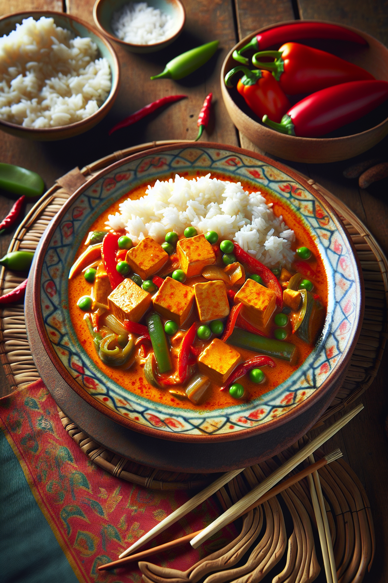 Curry rouge de tofu et de légumes