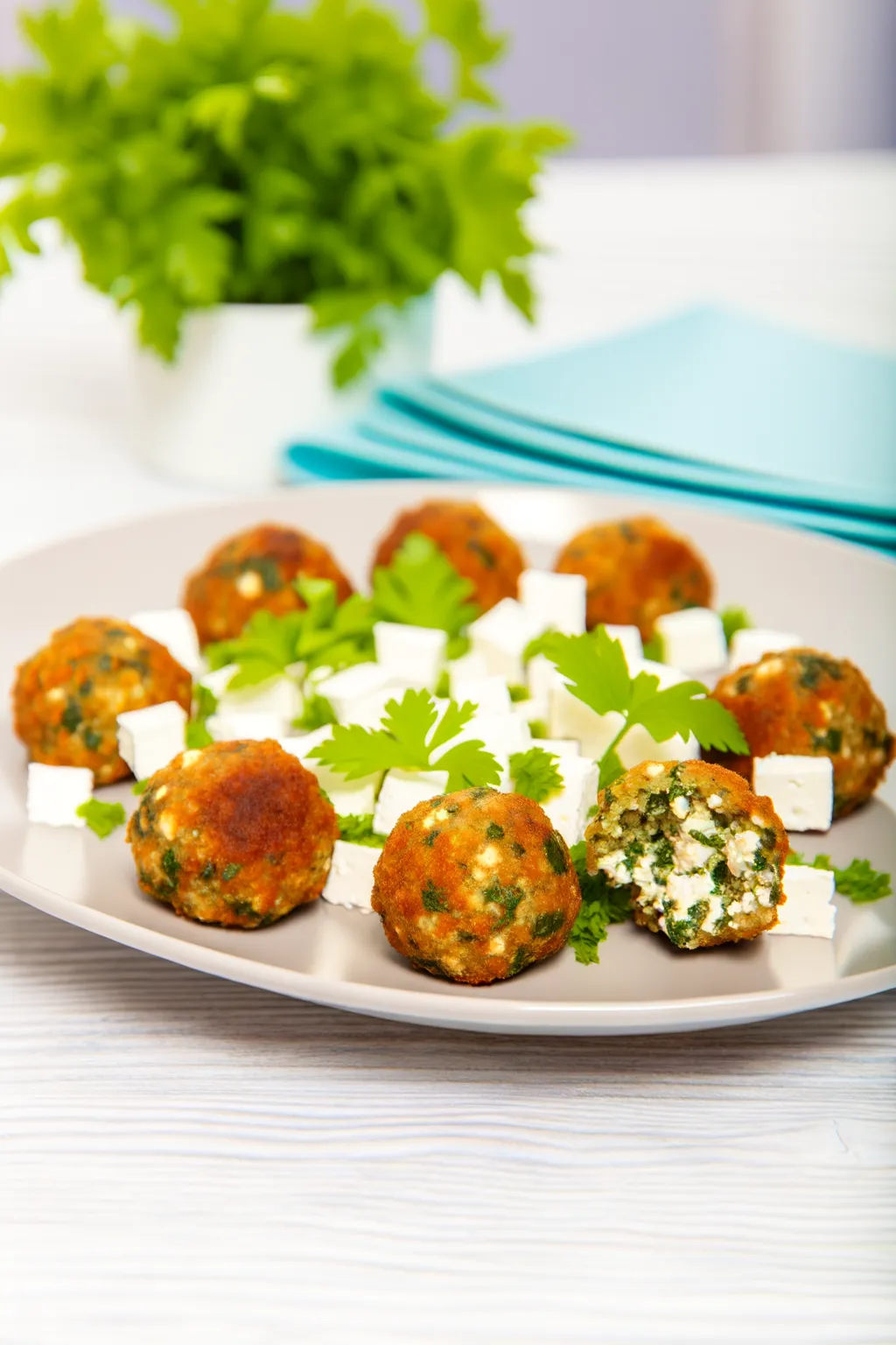 Falafels à la feta et aux herbes