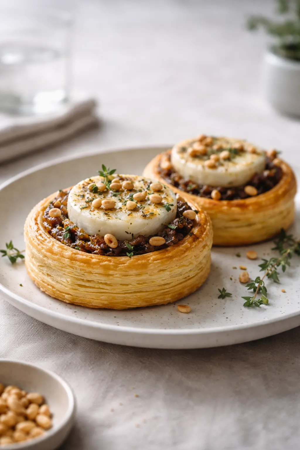 Feuilletés au chèvre et au confit d'oignons