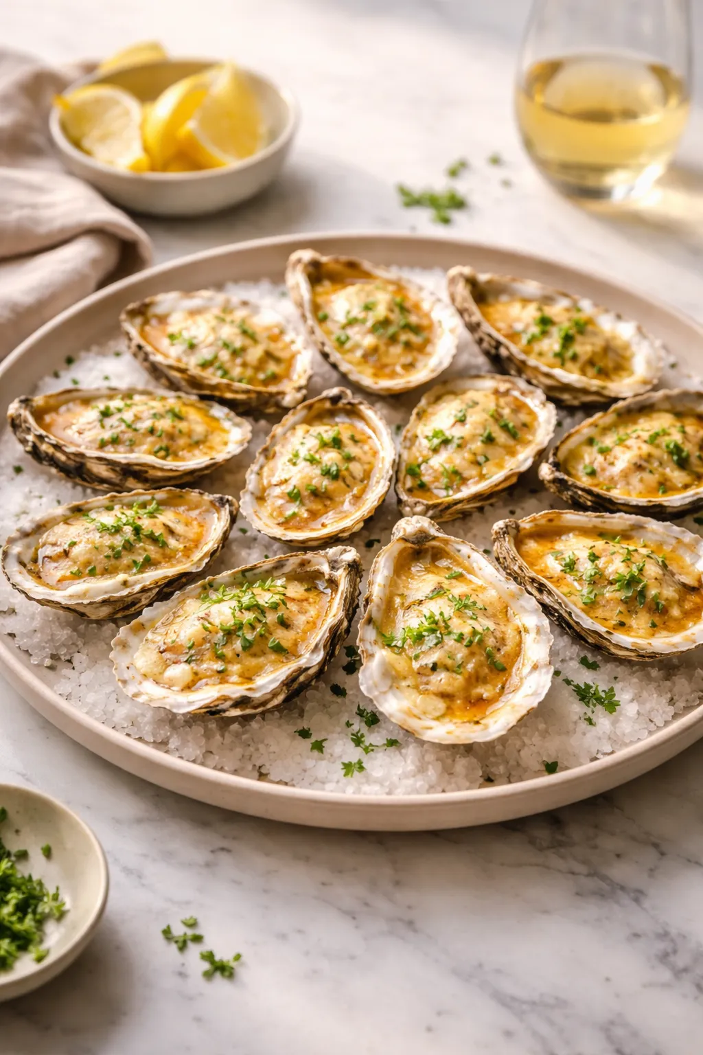 Huîtres chaudes au parmesan