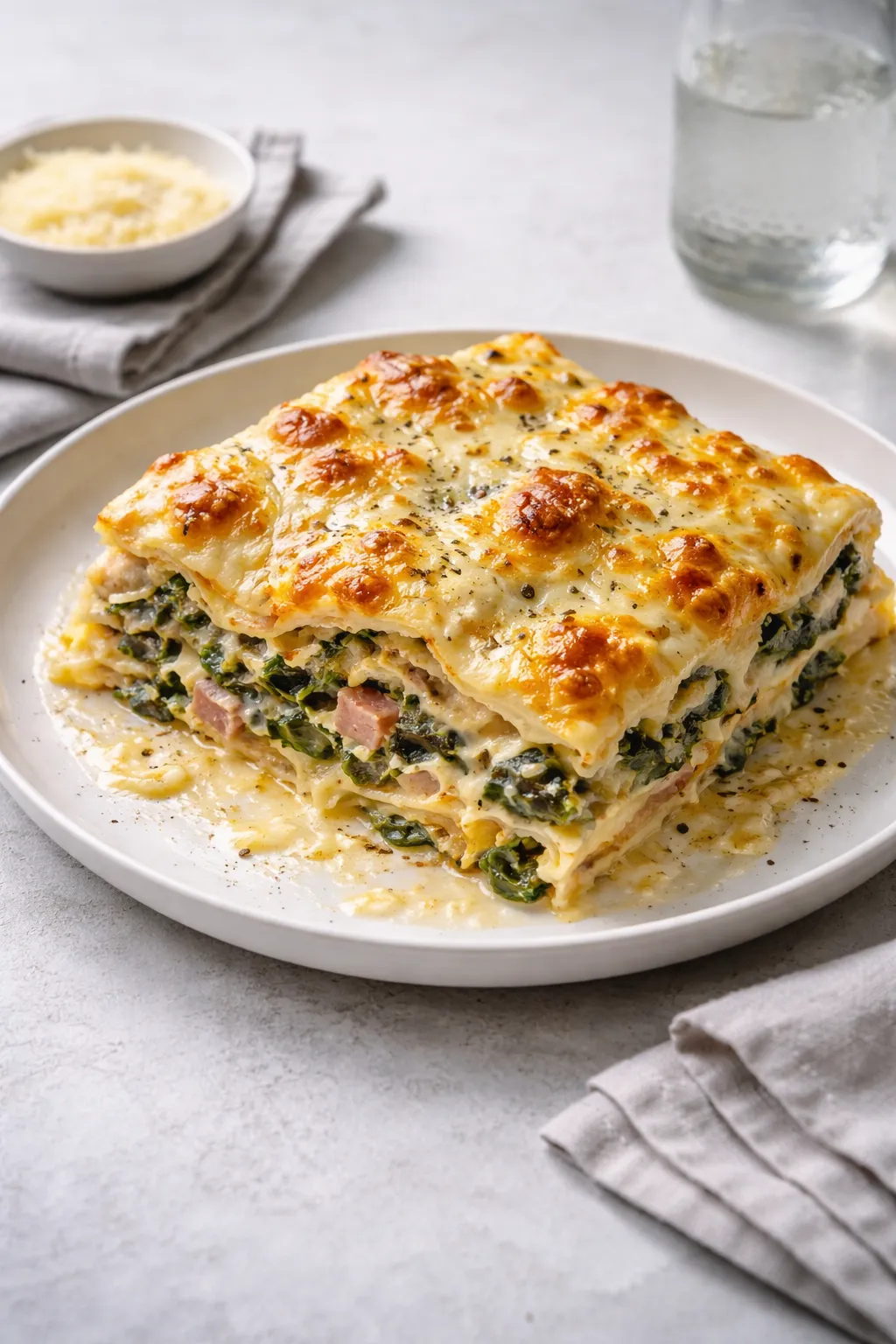 Lasagnes aux blettes et jambon