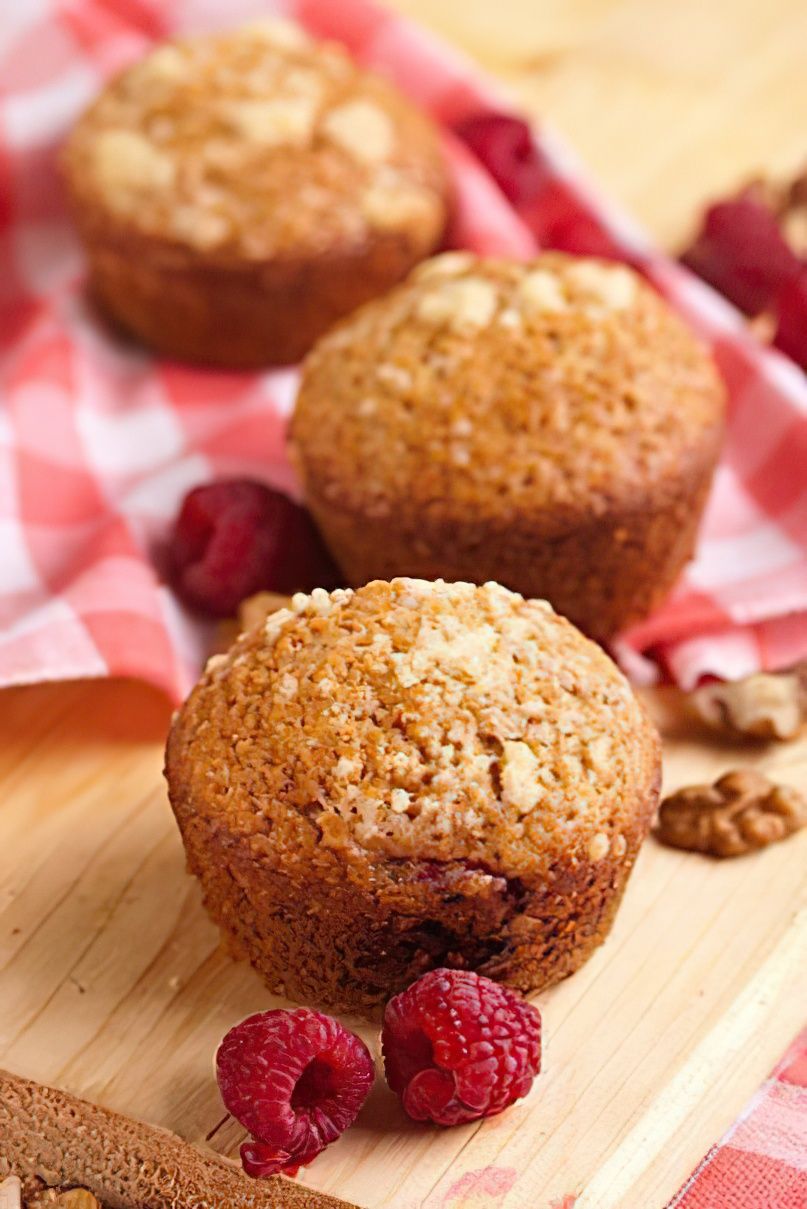 Muffins aux framboises et amandes