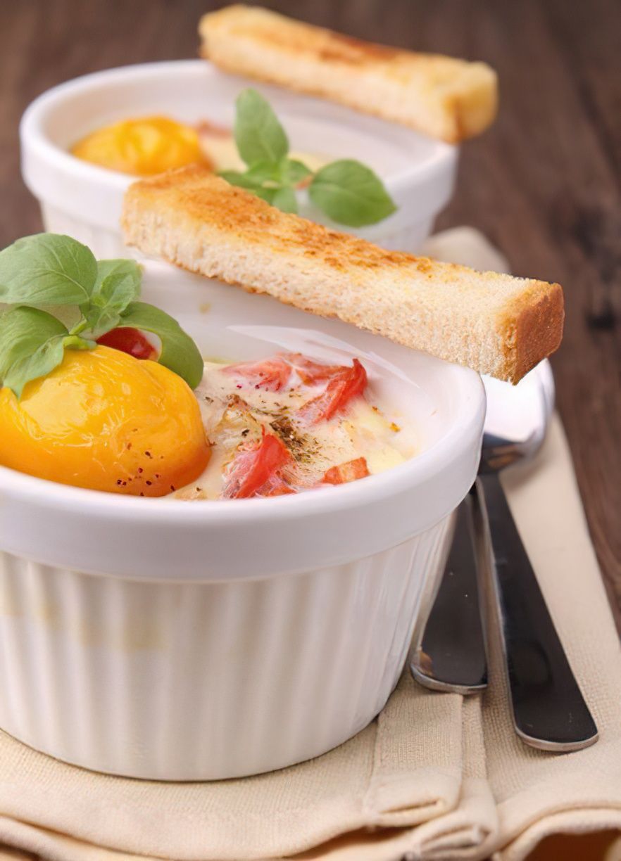 Oeufs cocotte aux lardons