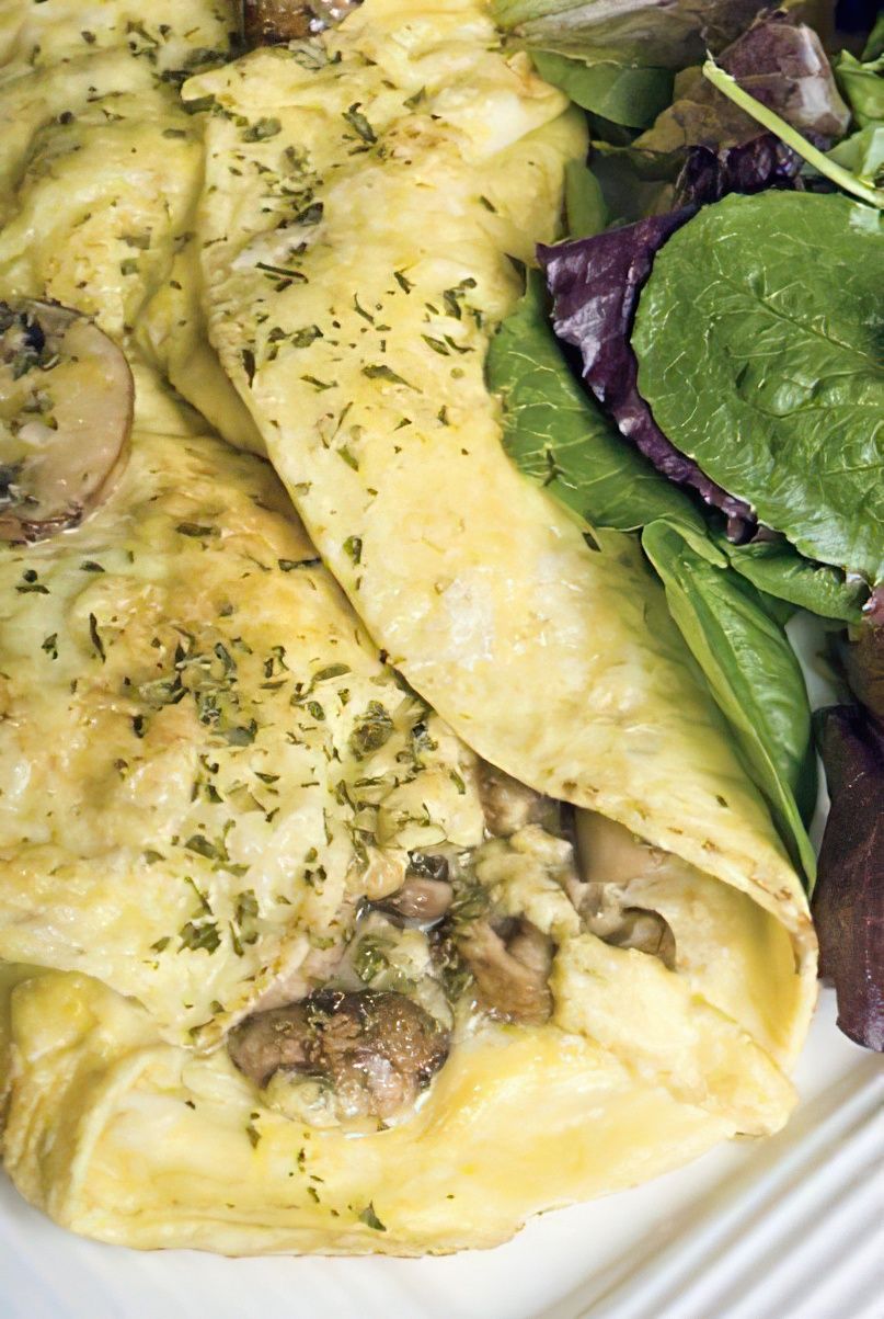 Omelette aux champignons et fines herbes