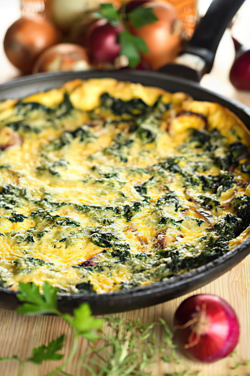 Omelette aux épinards