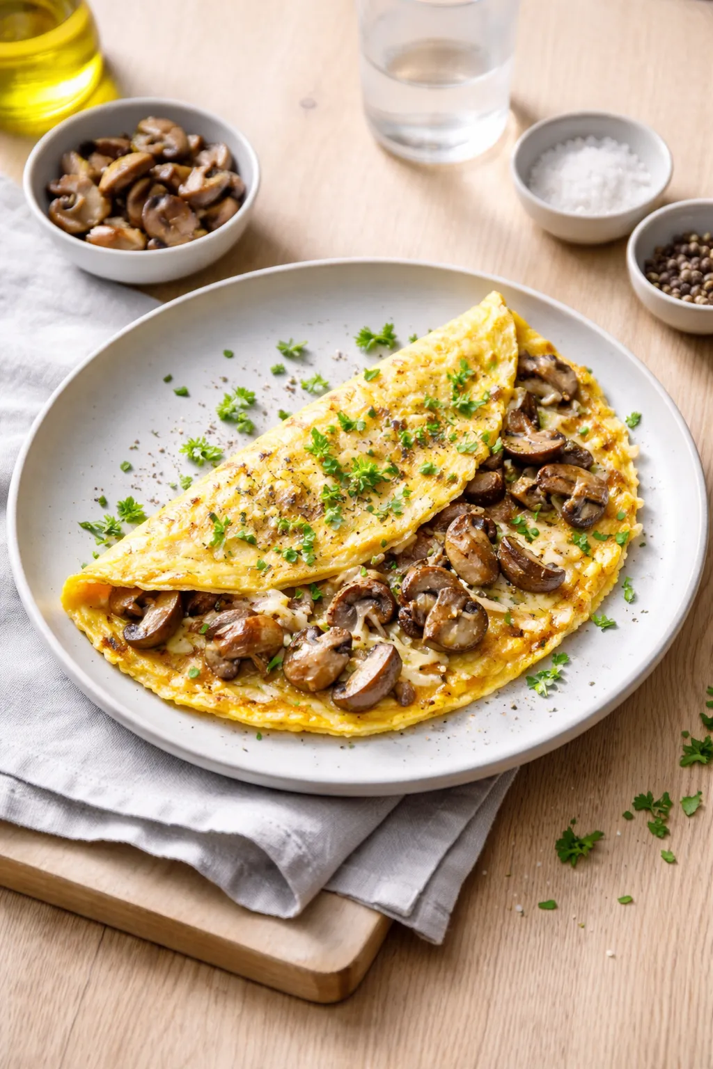 Omelette savoureuse aux cèpes en conserve