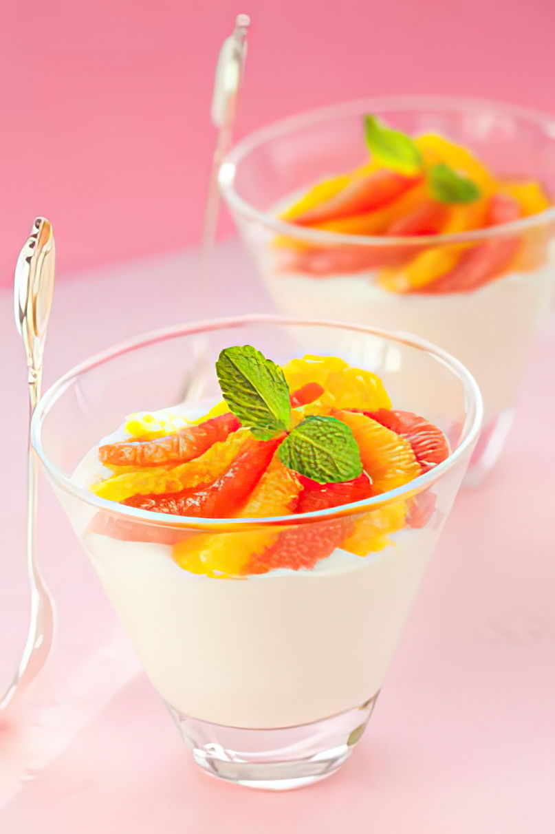Panna cotta allégée aux agrumes