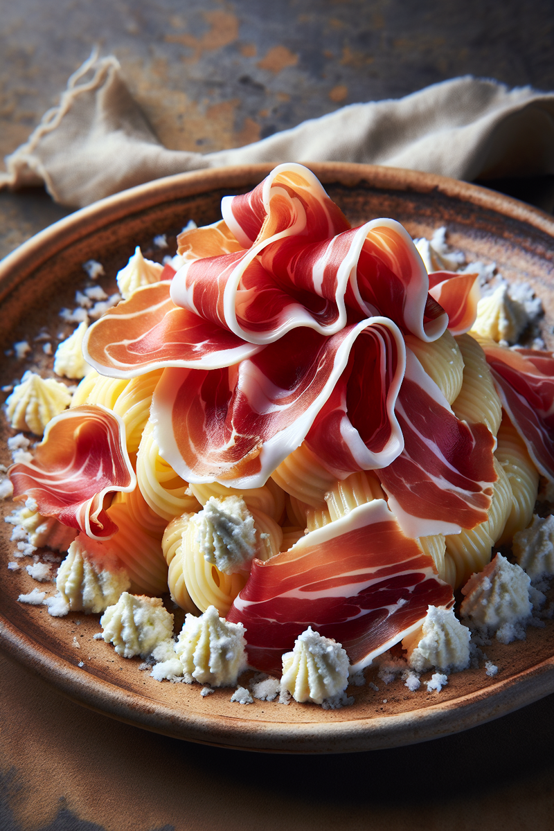 Pâtes à la ricotta et au jambon de Parme