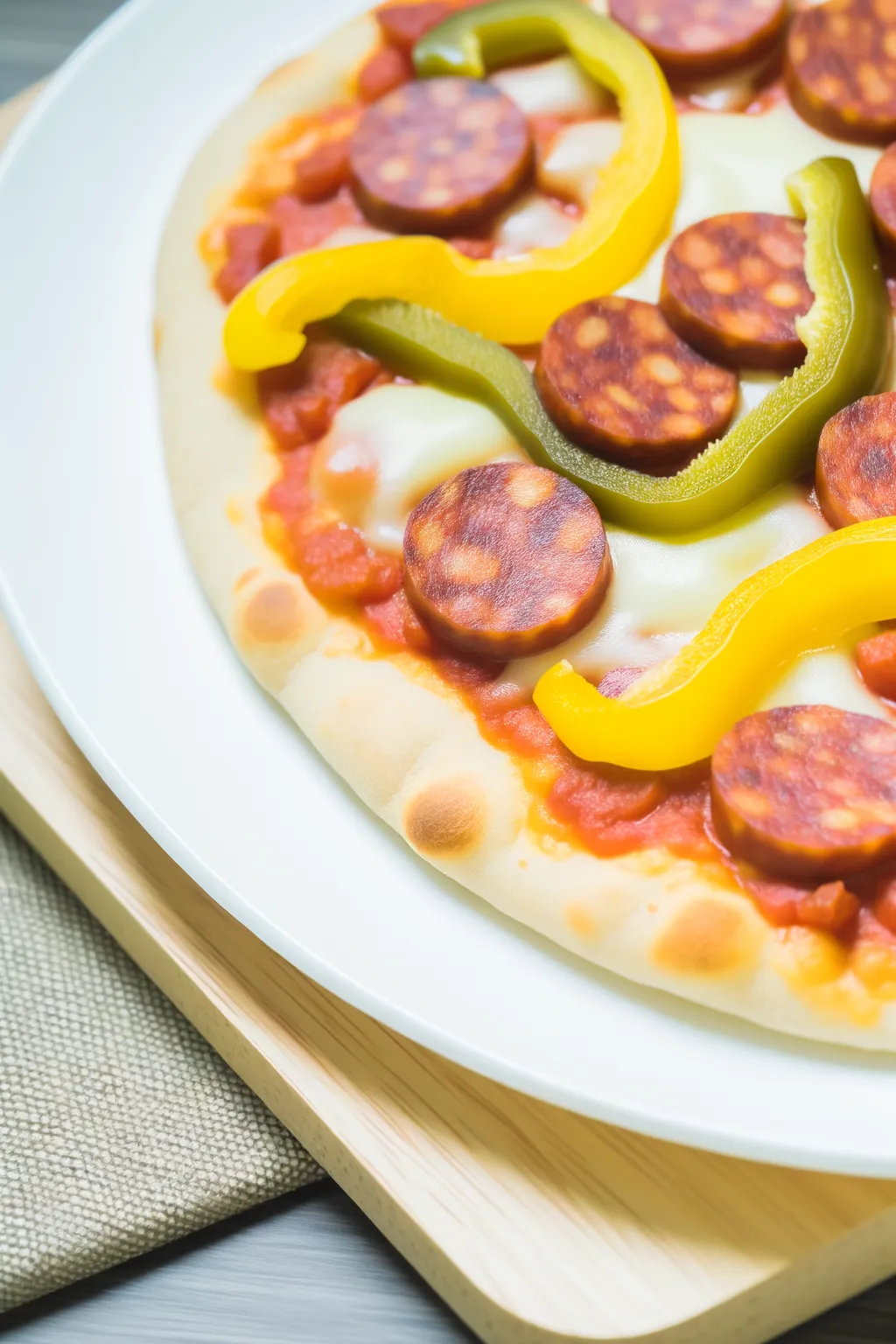 Pizza au chorizo et aux poivrons