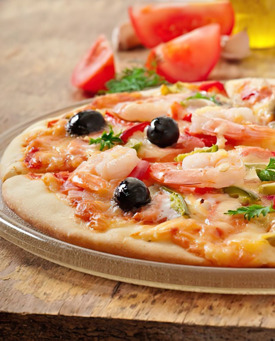 Pizza aux crevettes