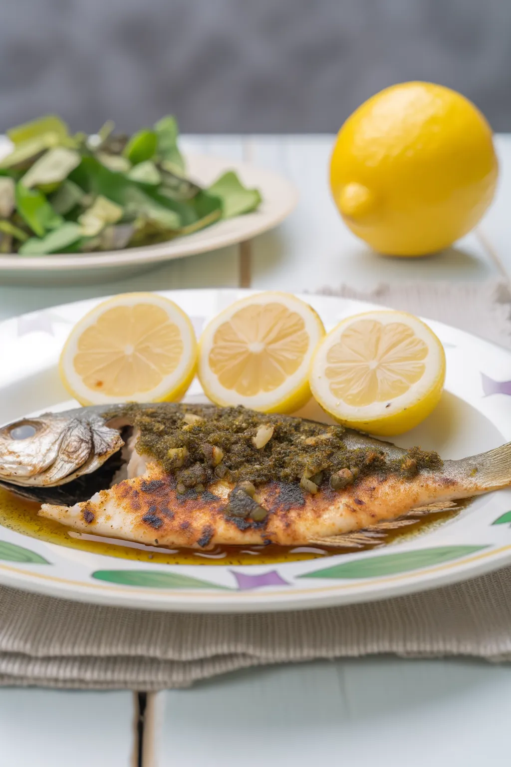 Poisson grillé au zaatar et citron