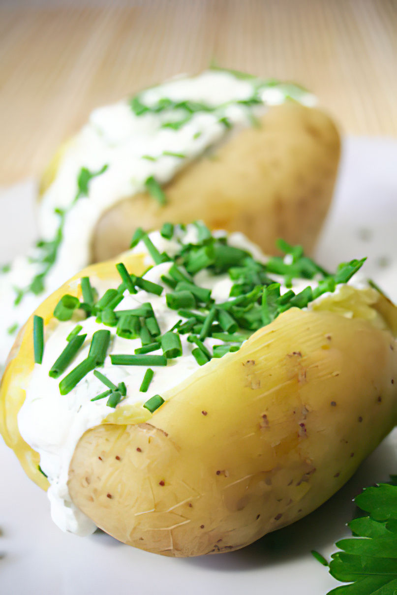 Pommes de terre sauce ciboulette