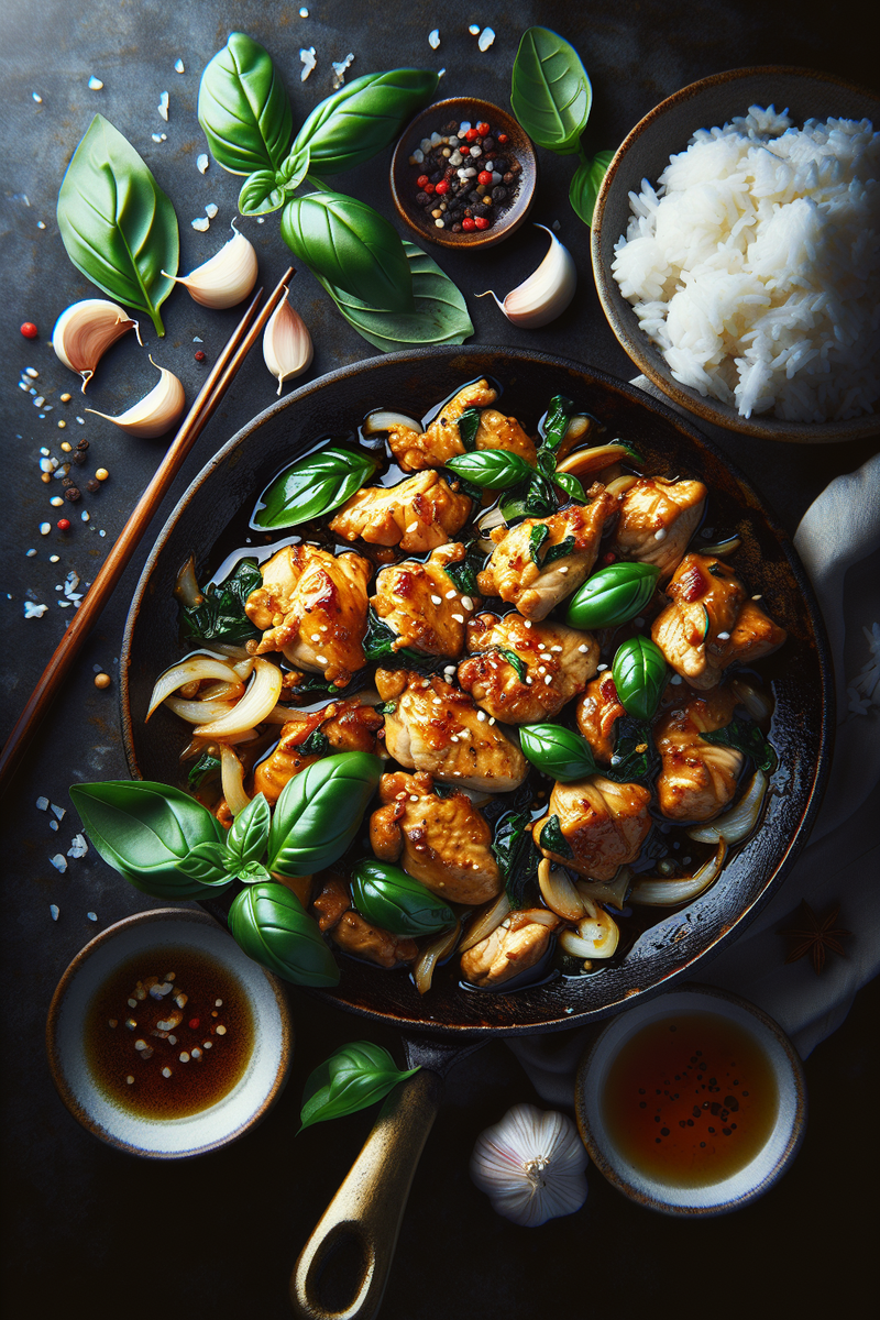 Poulet à l'ail et au basilic