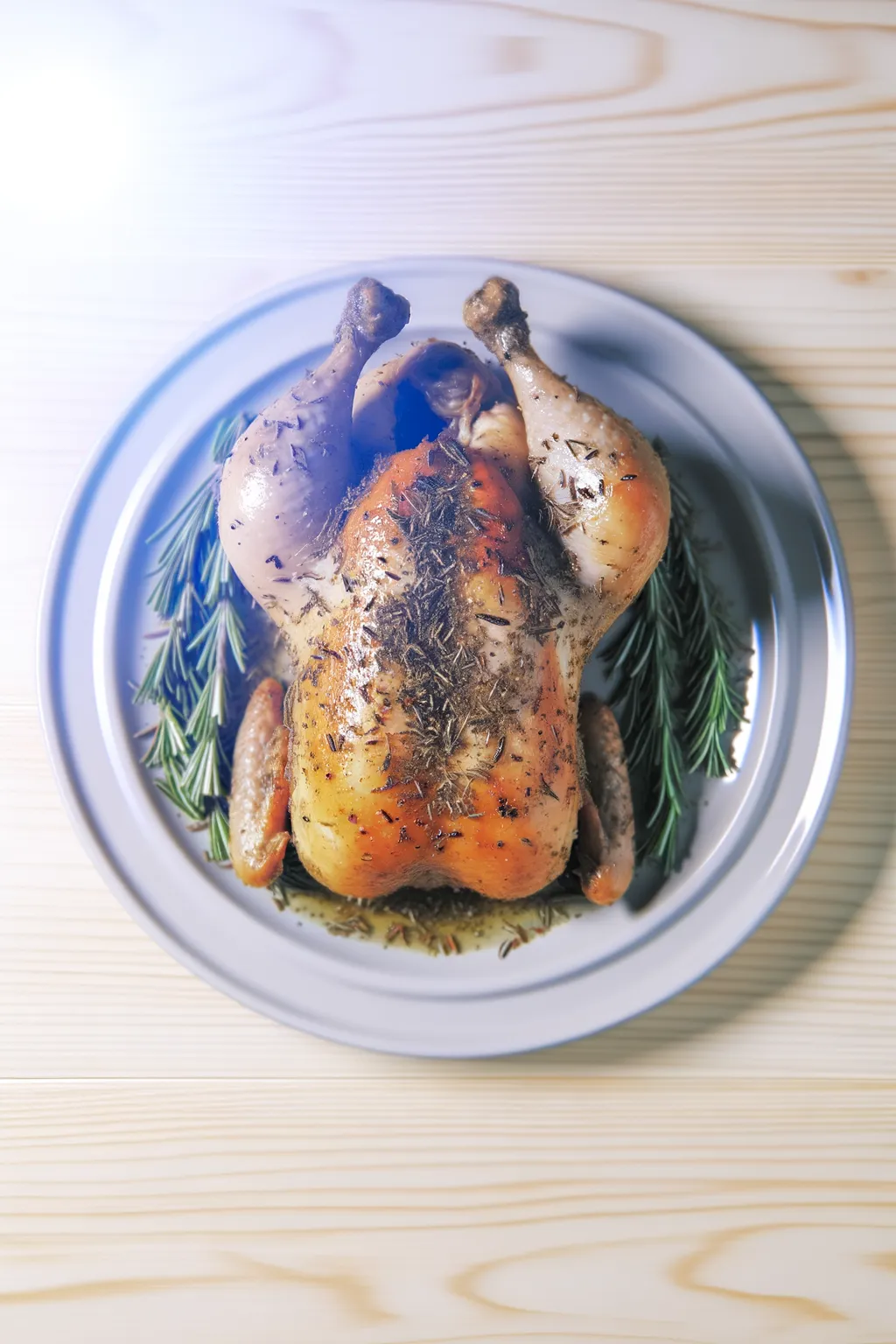 Poulet rôti au cumin et romarin