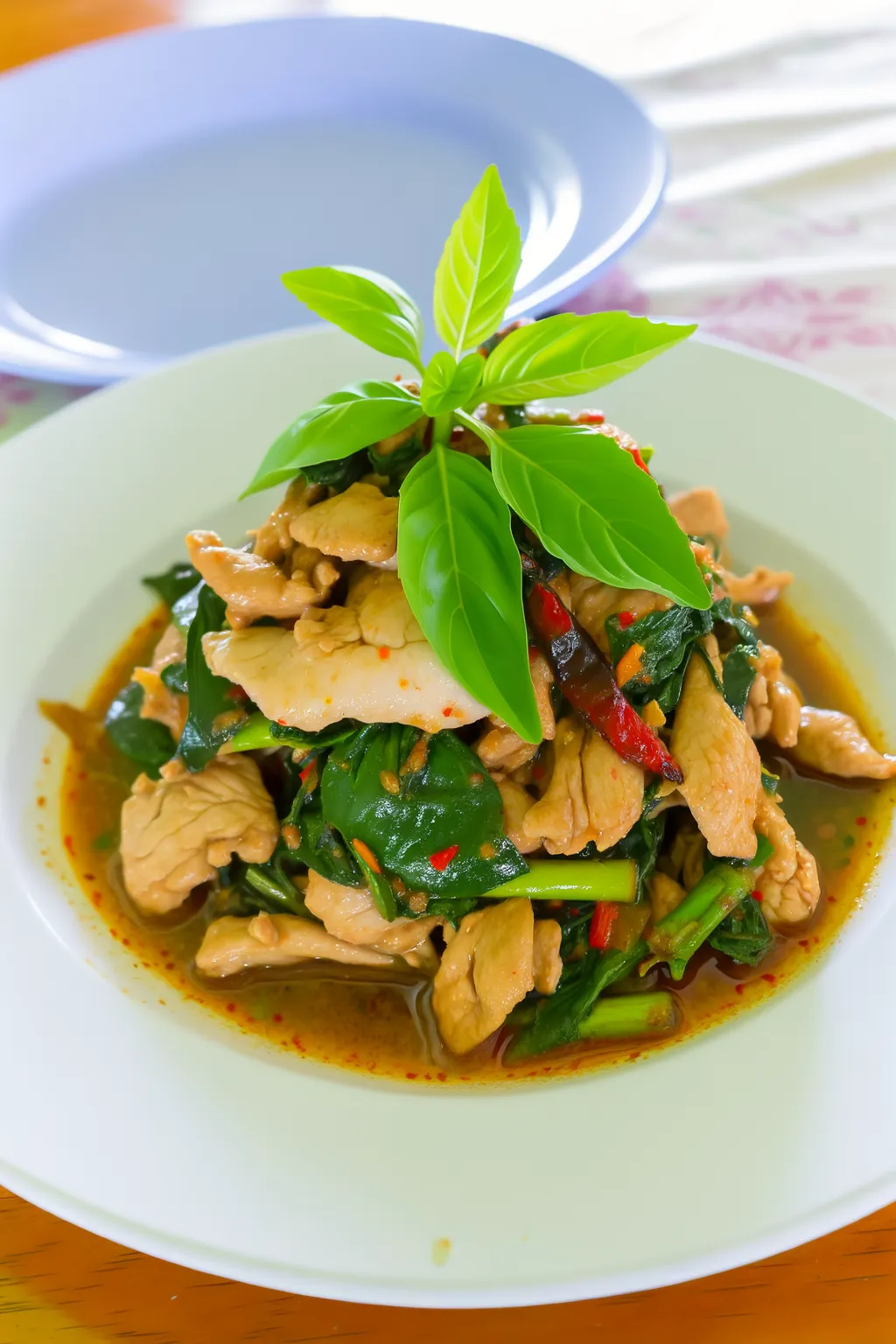 Poulet sauté au basilic thaï