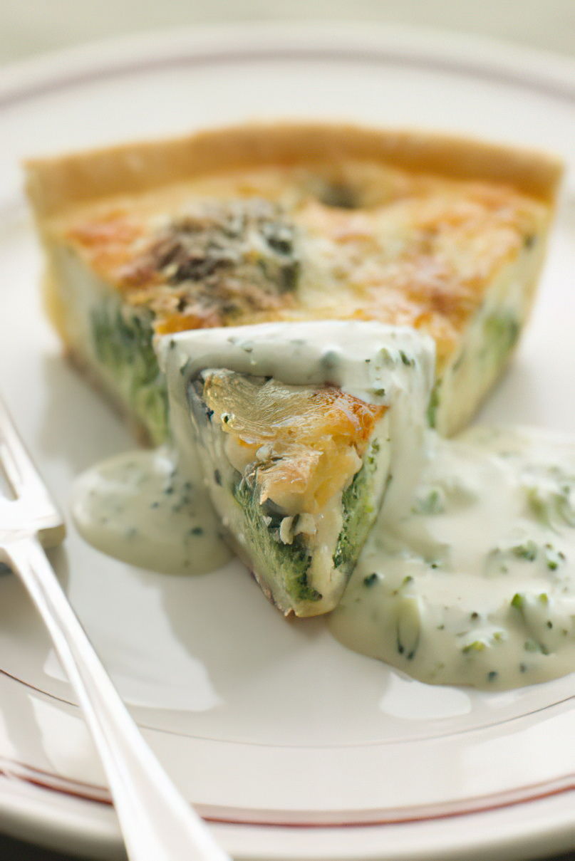 Quiche aux brocolis et roquefort