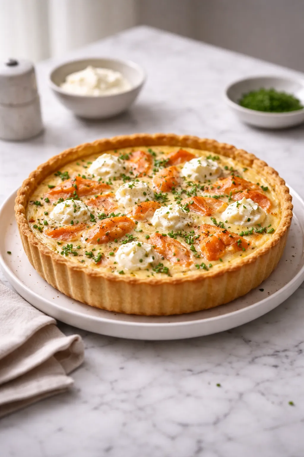 Quiche saumon fumé et chèvre