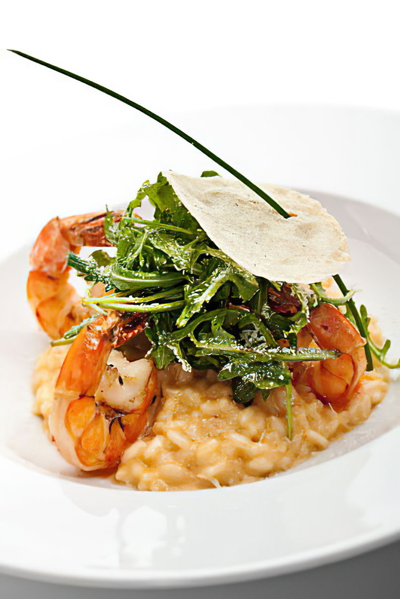 Risotto de roquette et crevettes