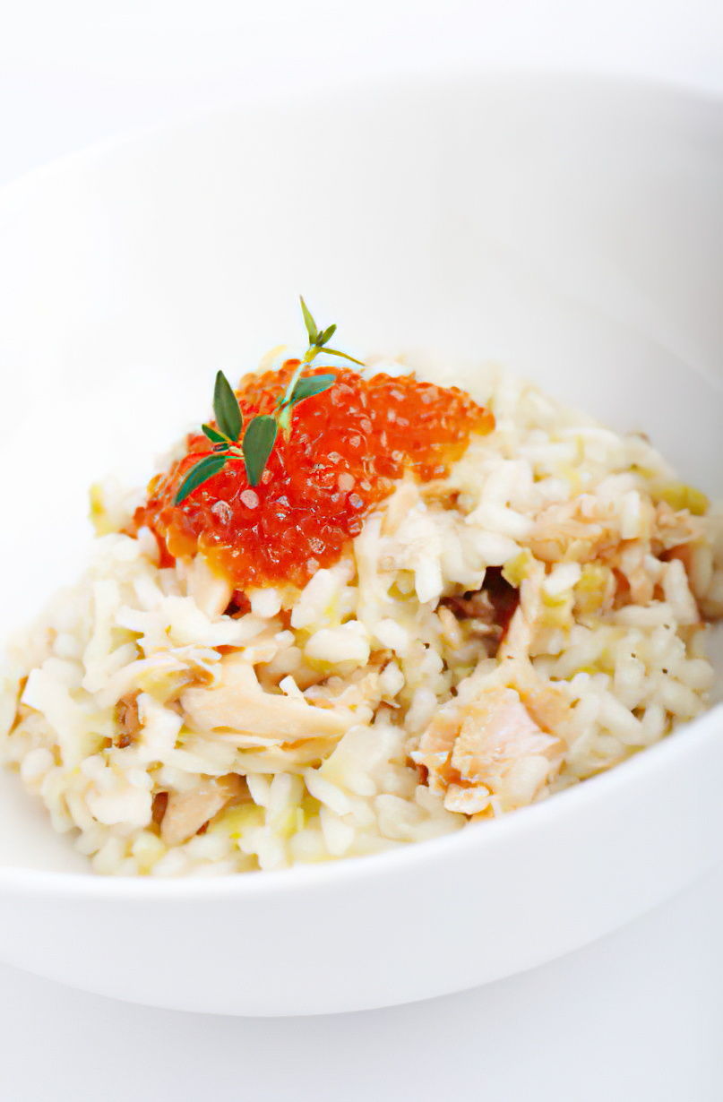 Risotto saumon et oignons