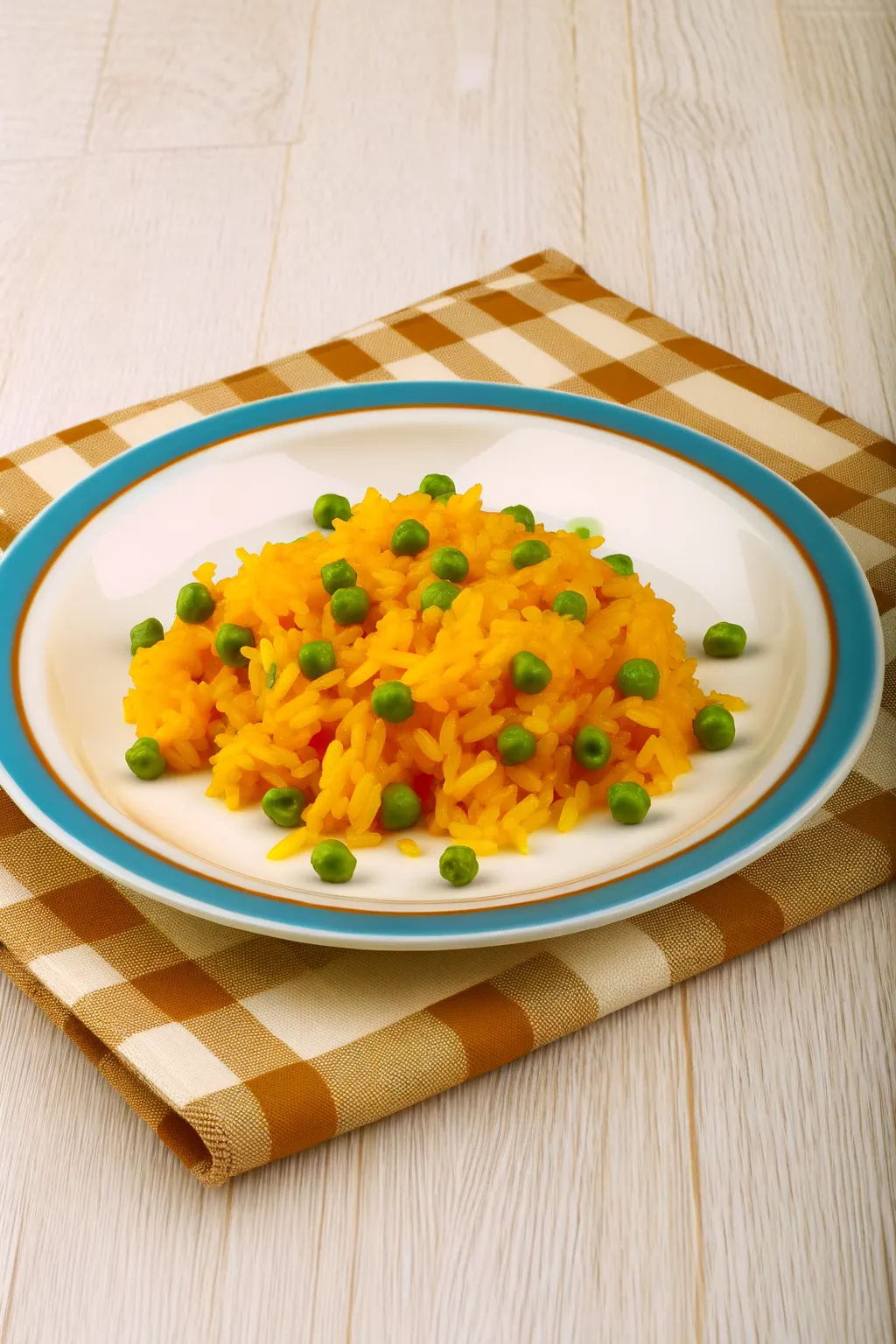 Riz au safran et aux petits pois