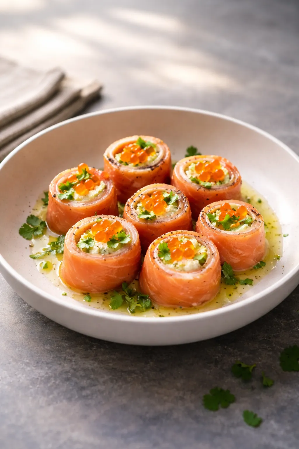 Roulés de saumon à la ricotta