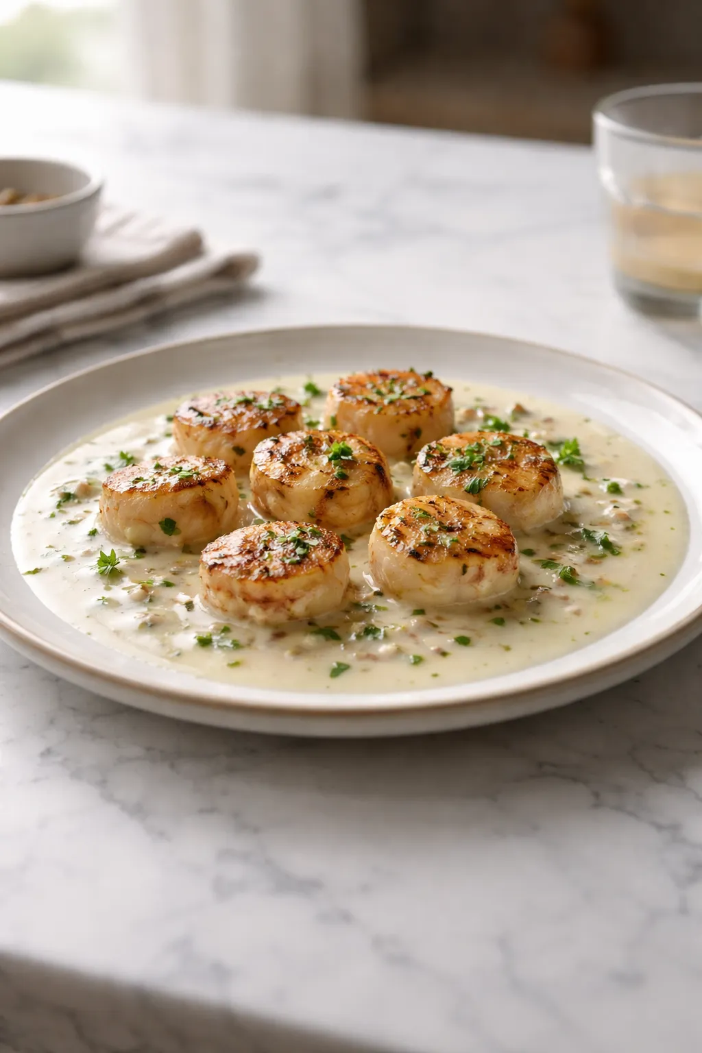 Saint Jacques au vin blanc