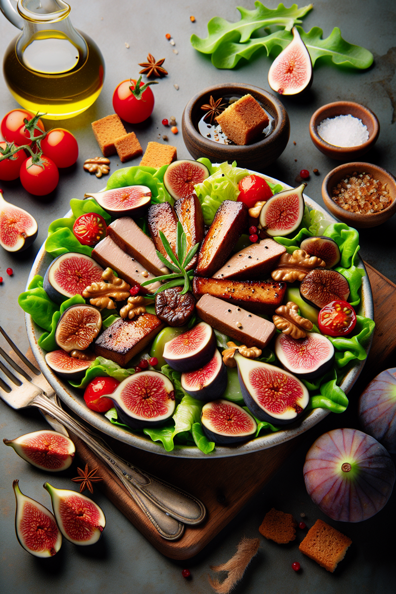 Salade aux figues et foie gras