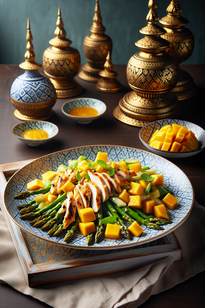 Salade d'Asperges, Poulet et Mange