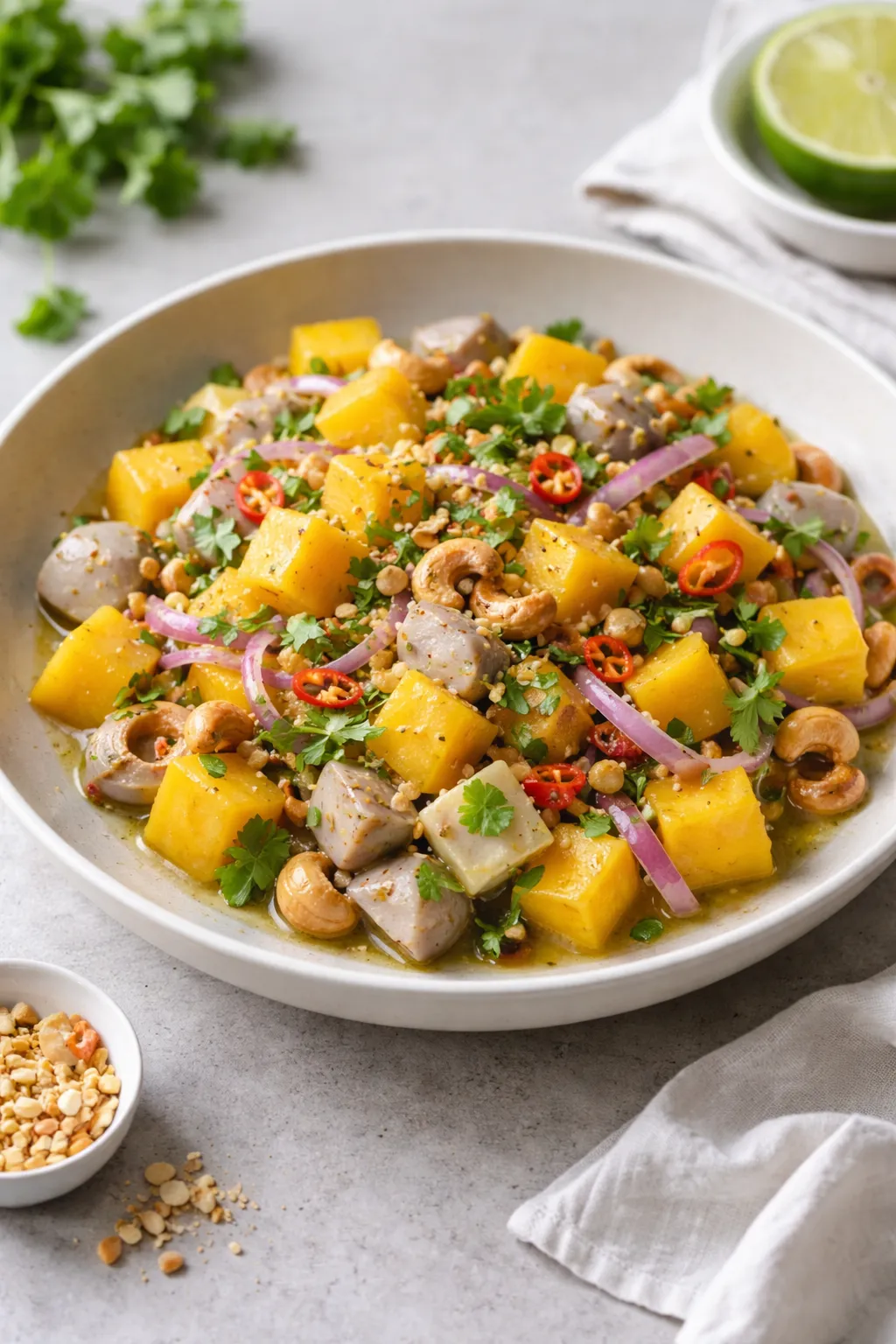 Recette fraîche de salade de mangue yam mamuang - Facile et savoureuse