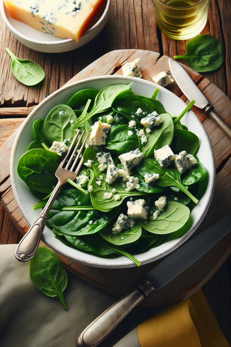 Salade d'épinards au roquefort