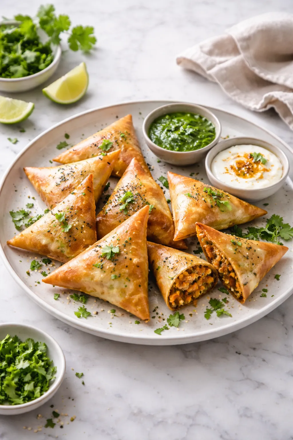 Samossas poulet coriandre