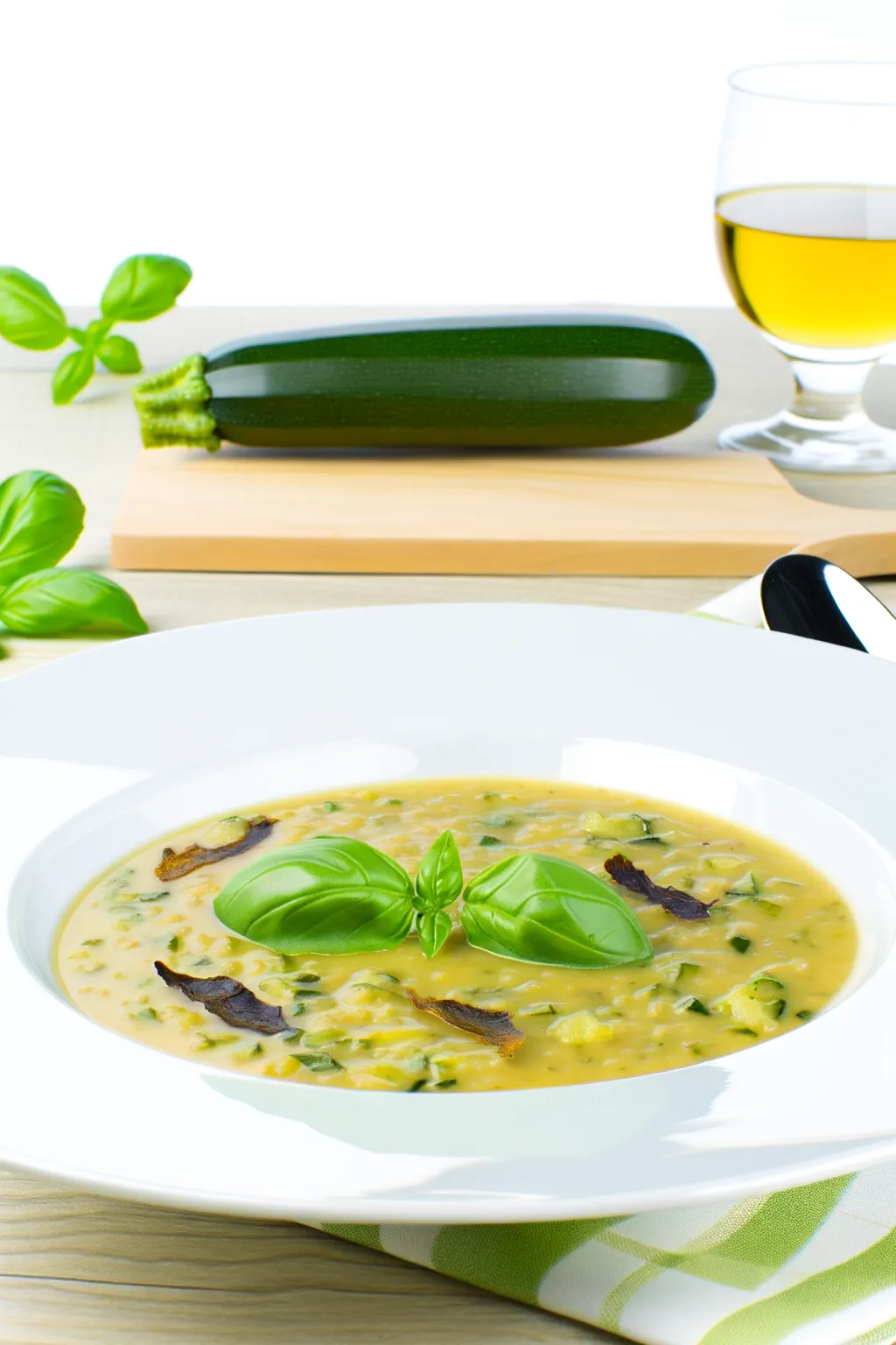 Soupe de courgettes et basilic