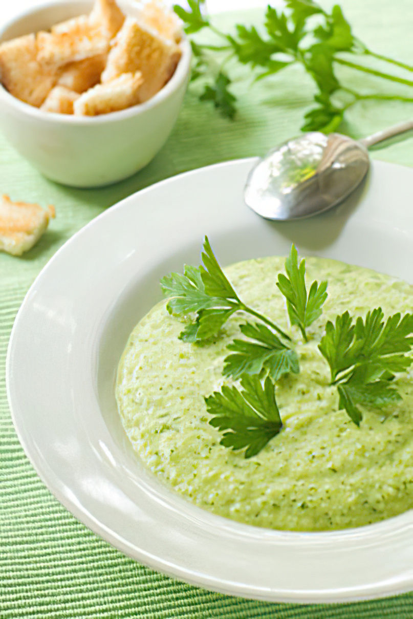 Soupe de courgettes et vache qui rit