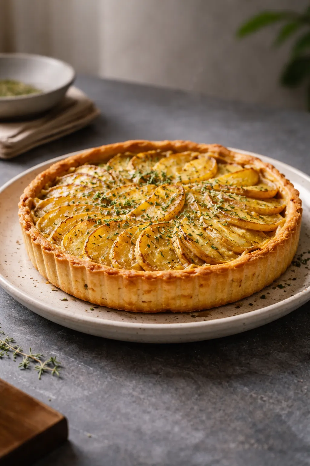 Tarte aux pommes de terre à la moutarde