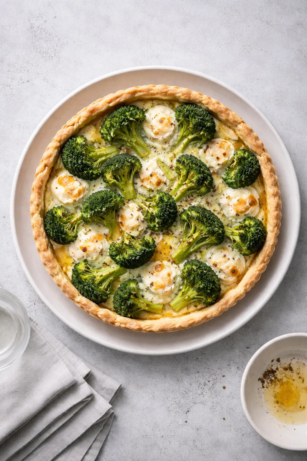 Tarte brocoli-chèvre-miel