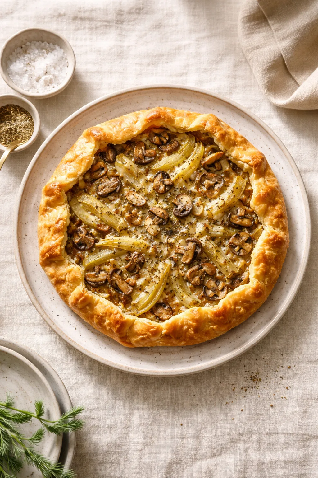 Tarte rustique au fenouil et champignons