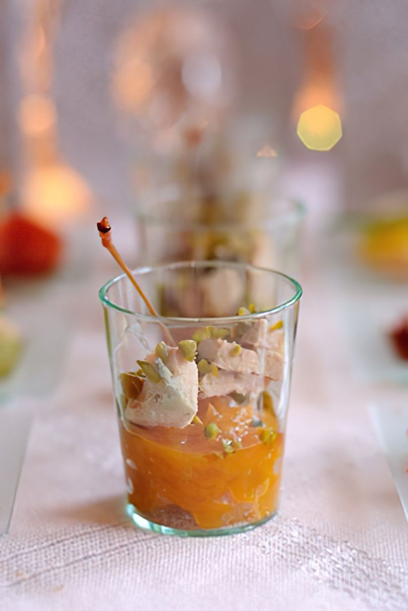 Verrines de foie gras aux pommes